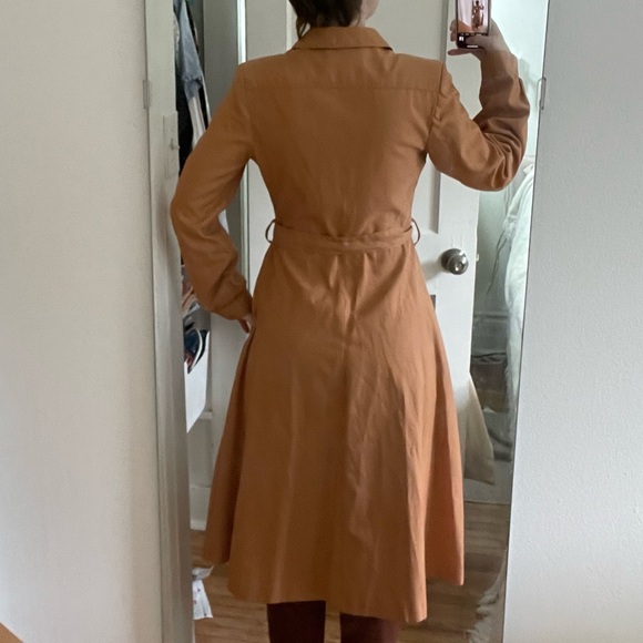 Vintage Sears Camel A-Line Trench Coat - Picture 3 of 10